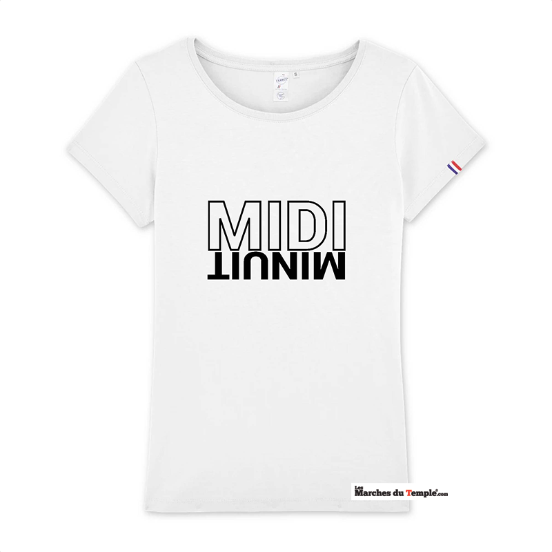 Vestiaire Maçonnique T-shirt 100% coton Bio Midi Minuit - Femme - MADE IN FRANCE