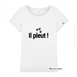 Vestiaire Maçonnique T-shirt 100% coton Bio IL PLEUT - Femme - MADE IN FRANCE